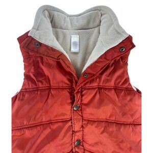 Gymboree Puffer Vest Medium 7 - 8 Burnt Orange Quilted Button Sleeveless Outdoor